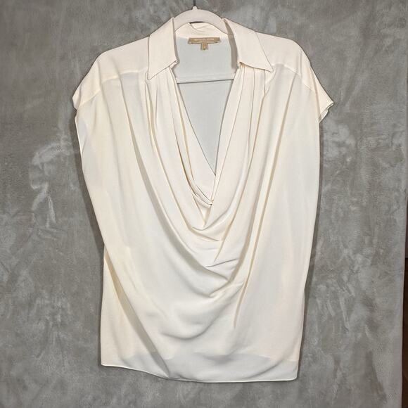 Michael Kors Collection Tops - Michael Kors Collection Blouse Size 8 Dropped Neck Top Women's Sleeveless Baige